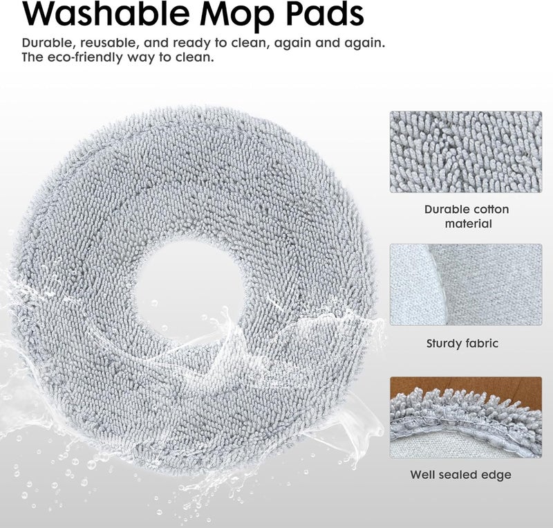 EXTRAVIS Replacement Parts for V5/V5 Pro Robot Vacuum, 4 Side Brushes, 4 Mop Cloth Pads, 4 Vacuum Dust Bags, 4 Hepa Filters - Image 3
